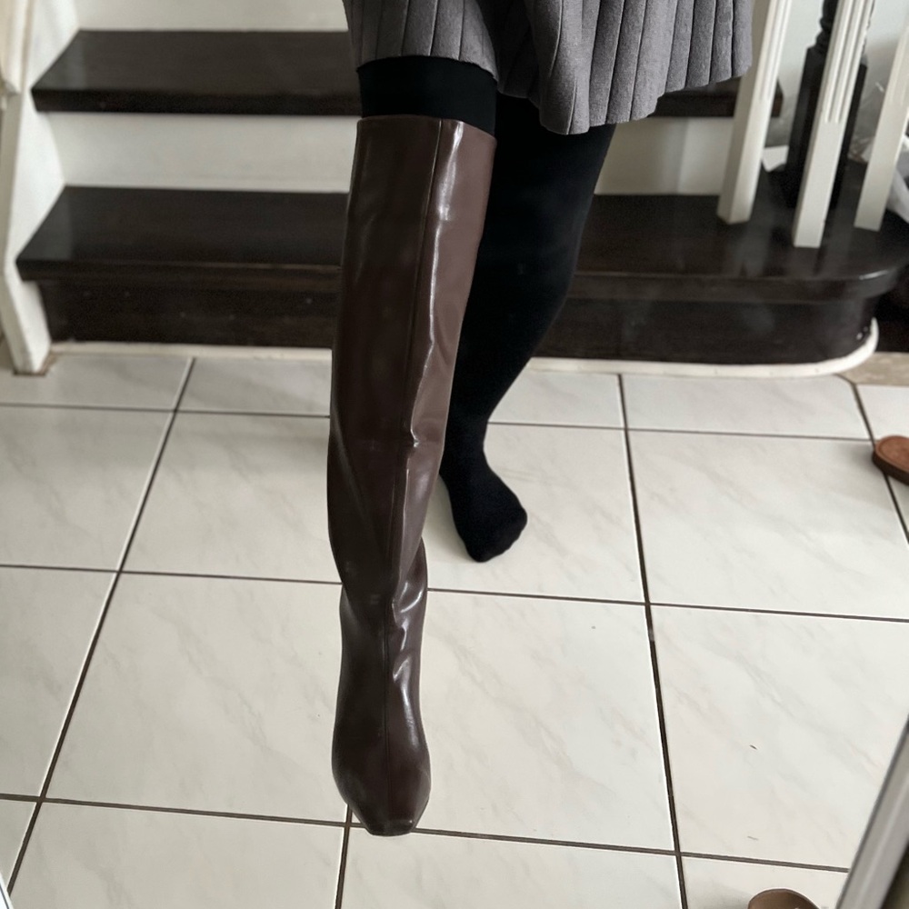 Brown Over the knee leather Boots - Picture 8 of 10